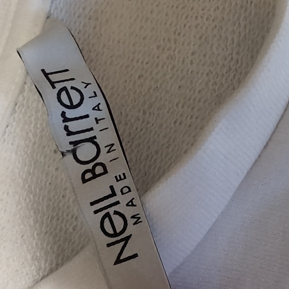 Neil Barrett White Sweatshirt with Black Striped Cuffs Size XXL - Picture 2 of 10